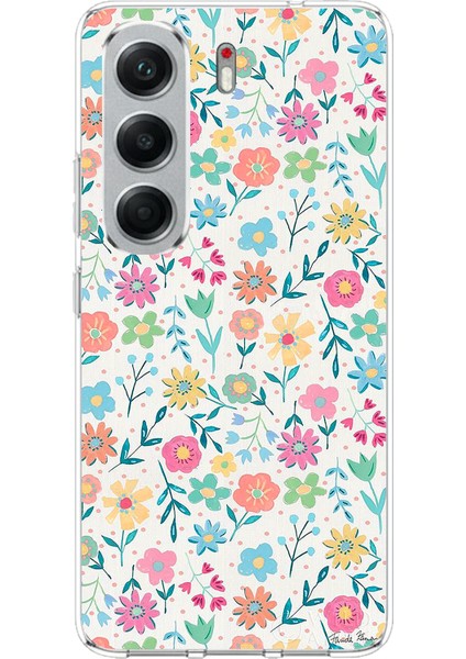 Tecno Camon 40 Pro Uyumlu Dekoratif Çiçekler Baskılı Silikon Kılıf