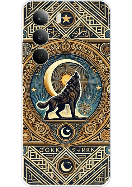 Realme C75 Uyumlu Yalnız Kurt Göktürk Baskılı Silikon Kılıf