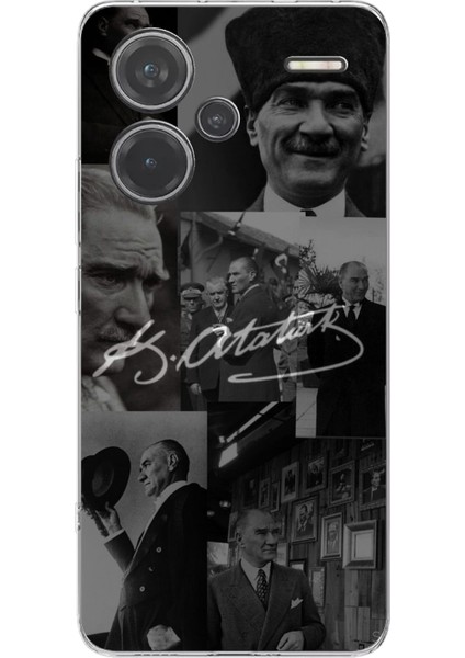 Redmi Note 13 Pro Plus 5g Uyumlu Kemal Atatürk Imza Baskılı Silikon Kılıf