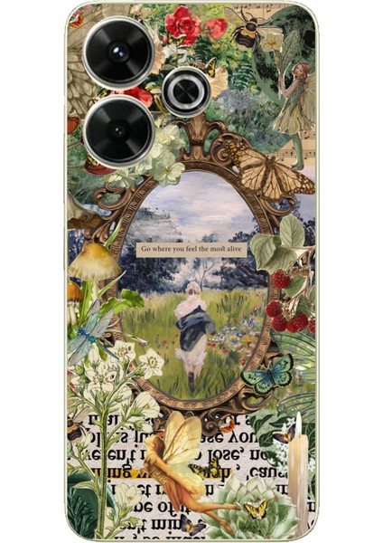 Redmi 13 Uyumlu Yeşil Doğa Baskılı Silikon Kılıf