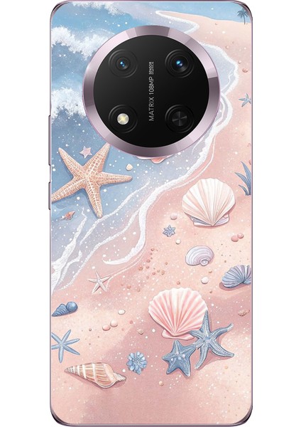 Honor Magic 7 Lite Uyumlu Sahil Deniz Kabuğu Baskılı Silikon Kılıf