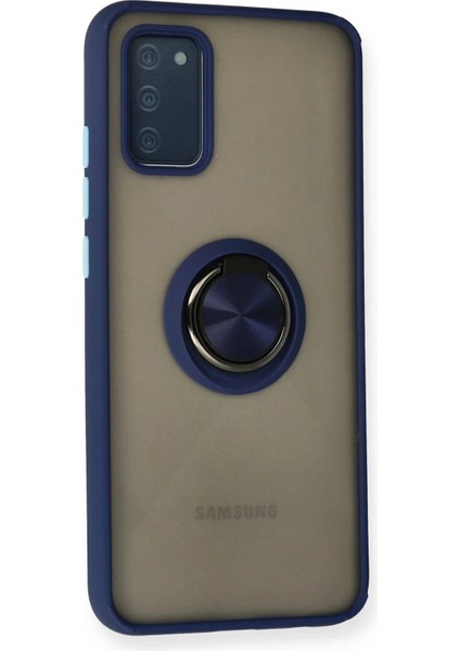 Samsung Galaxy A02S Kılıf Montreal Yüzüklü Silikon Kapak - Lacivert fiyatları