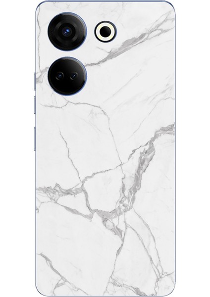 Tecno Camon 20 - 20 Pro 4g Uyumlu Gri Mermer Baskılı Silikon Kılıf