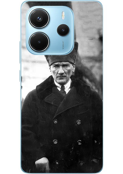 Redmi Note 14 4g Uyumlu Mustafa Kemal Atatürk Portre Baskılı Silikon Kılıf