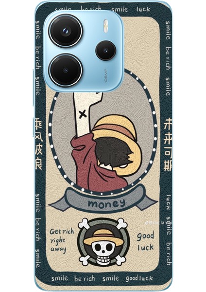 Redmi Note 14 4g Uyumlu One Piece Dolar Baskılı Silikon Kılıf