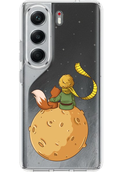 Tecno Camon 40 Pro Uyumlu Küçük Prens Gezegen Boa Tasarımlı Baskılı Silikon Kılıf