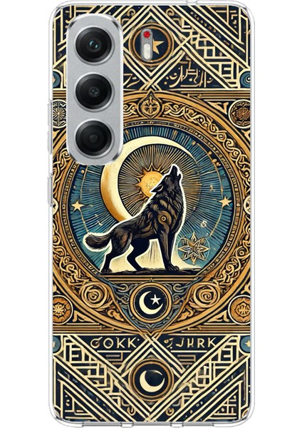 Tecno Camon 40 Pro Uyumlu Yalnız Kurt Göktürk Baskılı Silikon Kılıf