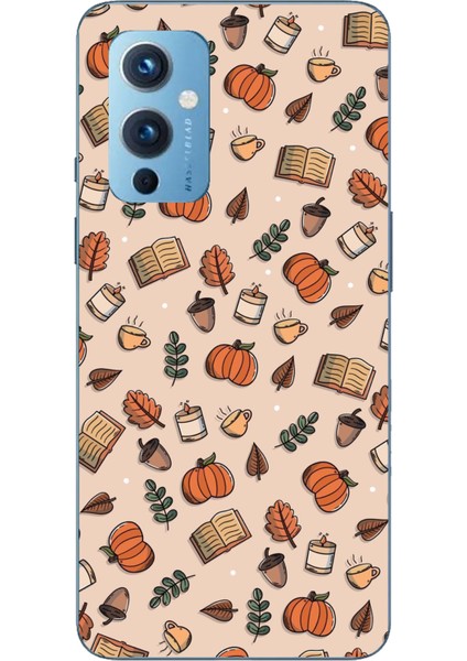 Oneplus 9 Uyumlu Sonbahar Balkabağı Baskılı Silikon Kılıf