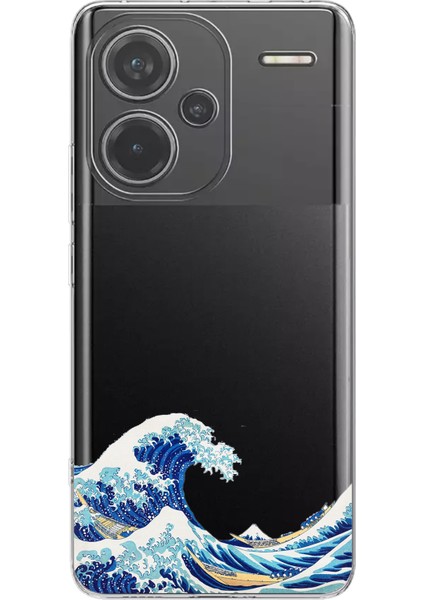 Redmi Note 13 Pro Plus 5g Uyumlu Kanagawa Oki Nami Ura Dalgası Tasarımlı Baskılı Silikon Kılıf