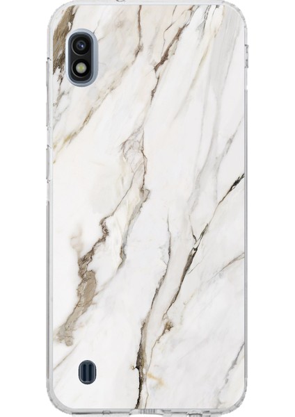 Samsung Galaxy J8 - A6 Plus Uyumlu Beyaz Mermer Baskılı Silikon Kılıf