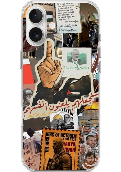 iPhone 16 Plus Uyumlu Filistin Özgürlük Baskılı Silikon Kılıf