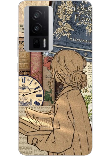 Poco F5 Pro Uyumlu Retro Gazete Kadın Tasarımlı Baskılı Silikon Kılıf