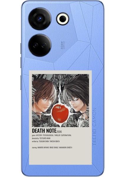 Tecno Camon 20 - 20 Pro 4g Uyumlu Death Note Poster Tasarımlı Baskılı Silikon Kılıf