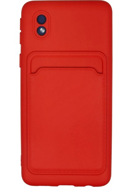 Samsung Galaxy A01 Core Kılıf Kelvin Kartvizitli Silikon - Kırmızı