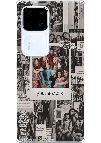Vivo V30 Uyumlu Friends Nostalji Tasarımlı Tasarımlı Baskılı Silikon Kılıf