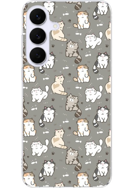 Samsung Galaxy S25 Fe Uyumlu Minik Sevimli Kediler Baskılı Silikon Kılıf