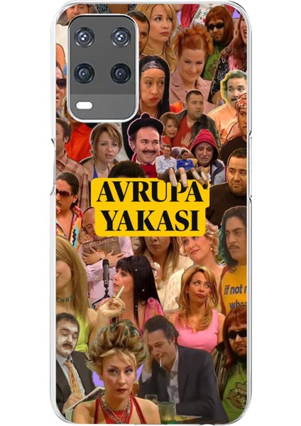 Oppo A54 Uyumlu Avrupa Yakası Baskılı Silikon Kılıf