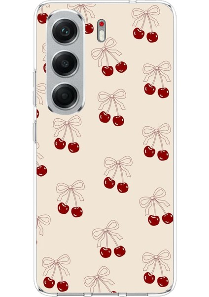 Tecno Camon 40 Pro Uyumlu Fiyonklu Kirazlar Baskılı Silikon Kılıf