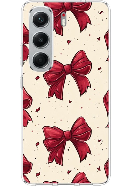 Tecno Camon 40 Pro Uyumlu Büyük Kırmızı Fiyonklar Baskılı Silikon Kılıf