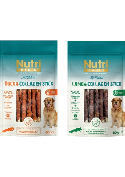 2 Çeşit Karma Sargılı Kolajen Çubuk Tahılsız Köpek Et Ödülü 80 Gr. x 2 Adet