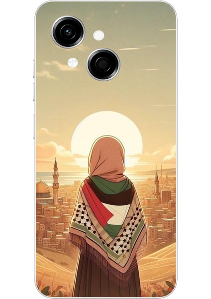 Tecno Spark Go 1 Uyumlu Filistine Özgürlük Kız Baskılı Silikon Kılıf