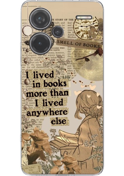 Redmi Note 13 Pro Plus 5g Uyumlu Kitap Okuyan Kadın Retro Baskılı Silikon Kılıf