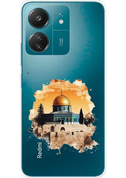 Redmi 13C - Poco C65 Uyumlu Mescid-I Aksa Tasarımlı Baskılı Silikon Kılıf