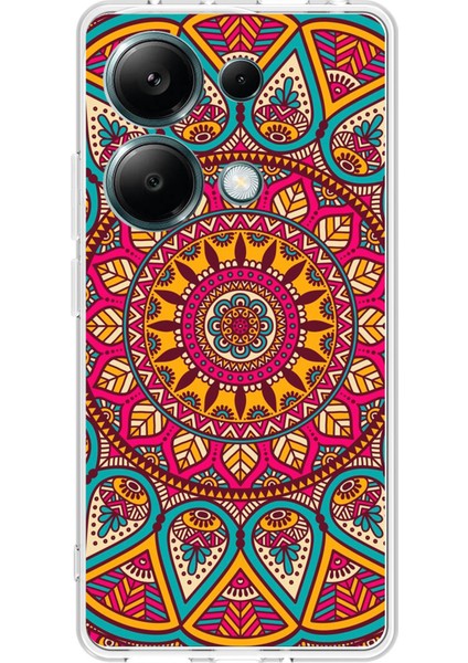Redmi Note 13 Pro 4g Uyumlu Mandala Baskılı Silikon Kılıf