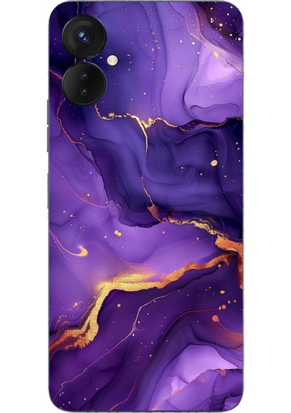 Tecno Spark 9 Pro Uyumlu Ametist Taşı Mor Mermer Baskılı Silikon Kılıf