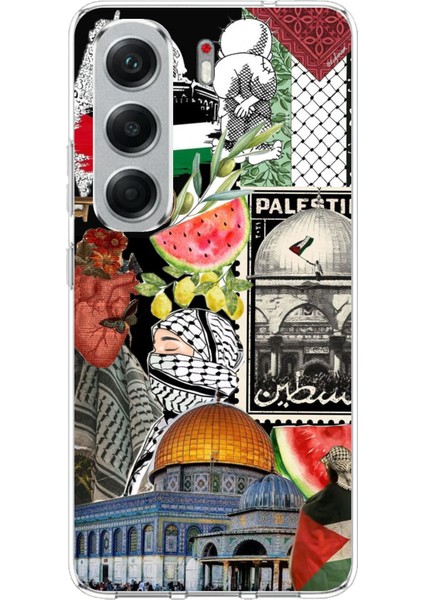 Tecno Camon 40 Pro Uyumlu Filistin Özgürlük Kolajı Baskılı Silikon Kılıf