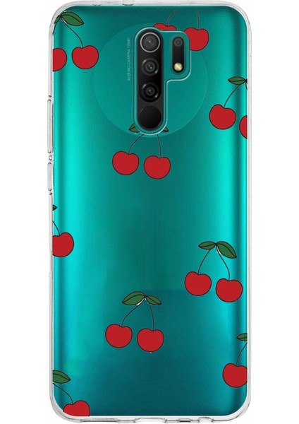 Redmi 9 Uyumlu Kirazlar Tasarımlı Baskılı Silikon Kılıf