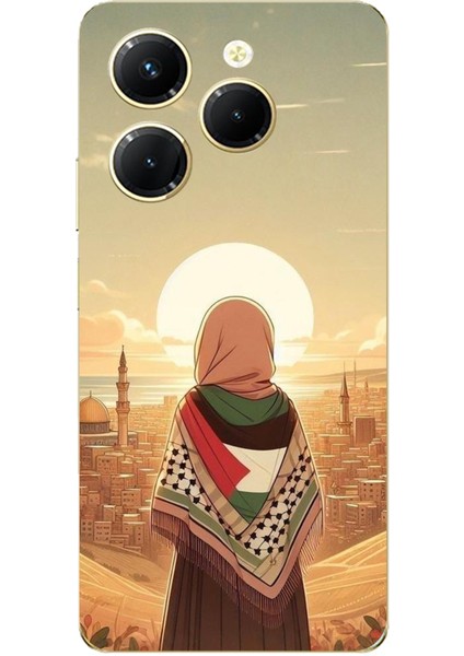Tecno Spark 20 Pro Uyumlu Filistine Özgürlük Kız Baskılı Silikon Kılıf