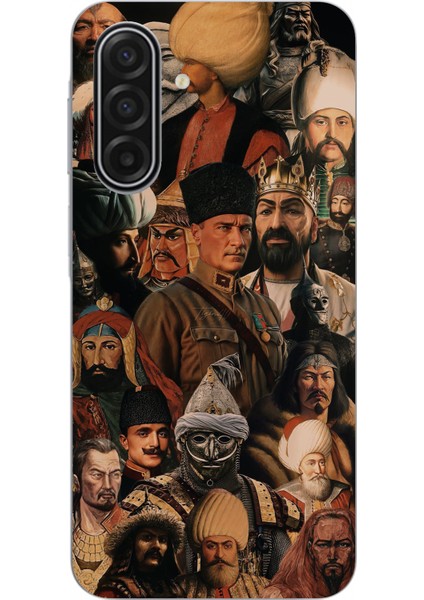 Samsung Galaxy A17 Uyumlu Türk Büyükleri Kolaj Baskılı Silikon Kılıf
