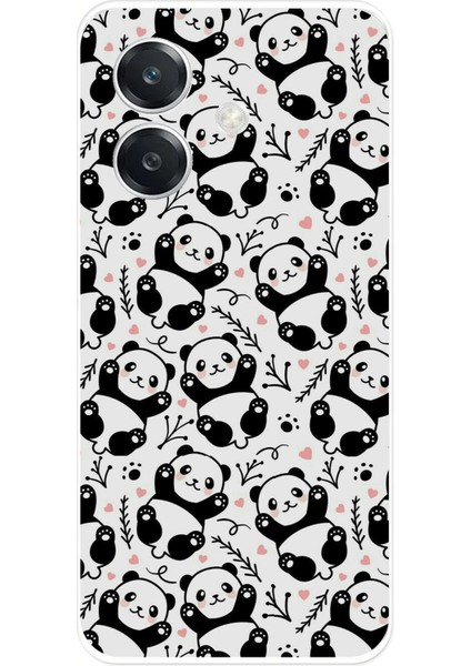 Oppo A3 Uyumlu Minik Pandalar Baskılı Silikon Kılıf