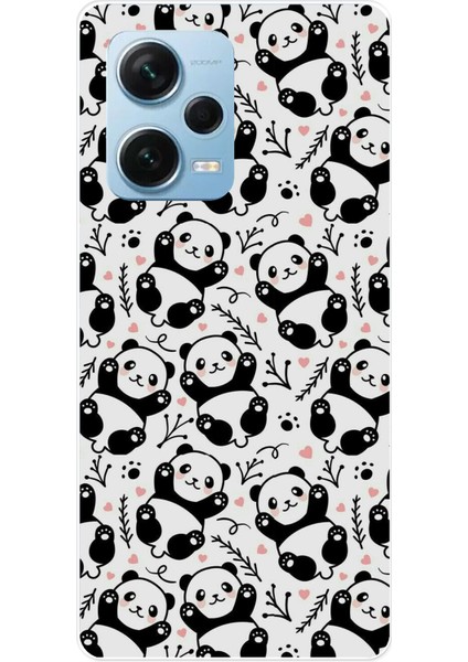 Redmi Note 12 Pro 5g Uyumlu Minik Pandalar Baskılı Silikon Kılıf