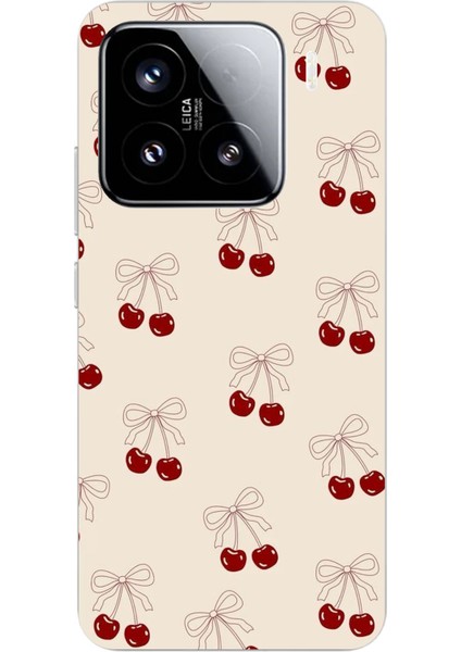 Xiaomi Mi 15 Pro Uyumlu Fiyonklu Kirazlar Baskılı Silikon Kılıf