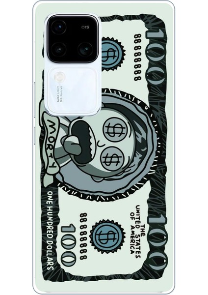Vivo V30 Uyumlu Morty Dolar Baskılı Silikon Kılıf
