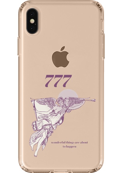 iPhone Xs Max Uyumlu 777 Melek Tasarımlı Baskılı Silikon Kılıf