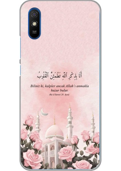 Redmi 9A Uyumlu Rad Suresi Cami ve Güller Baskılı Silikon Kılıf
