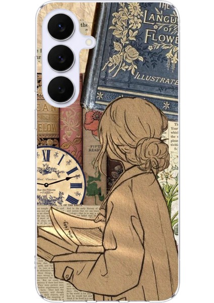 Samsung Galaxy S25 Fe Uyumlu Retro Gazete Kadın Tasarımlı Baskılı Silikon Kılıf