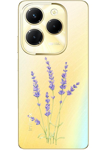 Tecno Spark 20 Pro Uyumlu Lavanta Çiçek Tasarımlı Baskılı Silikon Kılıf