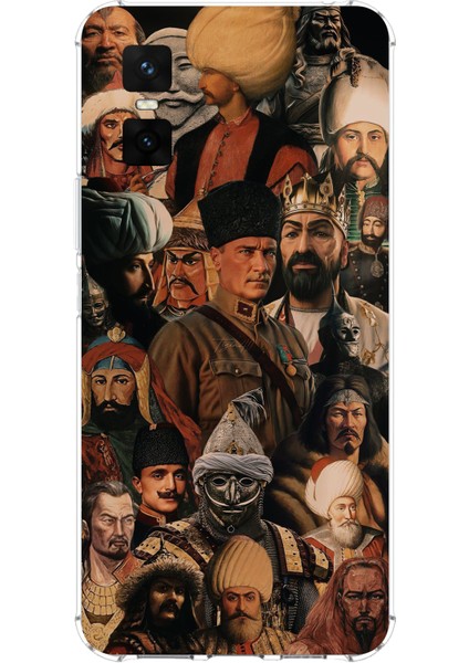 Infinix Gt 30 Pro Uyumlu Türk Büyükleri Kolaj Baskılı Silikon Kılıf