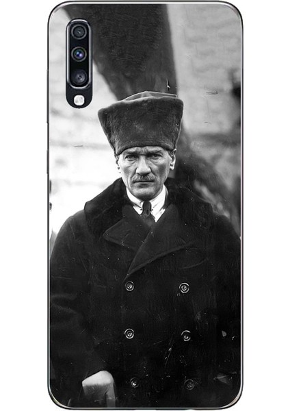 Samsung Galaxy A70 Uyumlu Mustafa Kemal Atatürk Portre Baskılı Silikon Kılıf