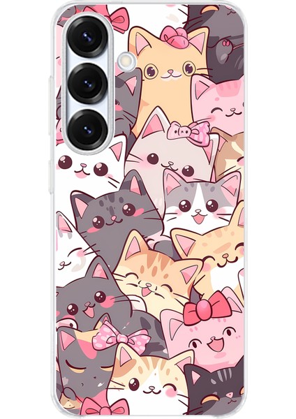 Samsung Galaxy S25 Uyumlu Sevimli Kediler Baskılı Silikon Kılıf