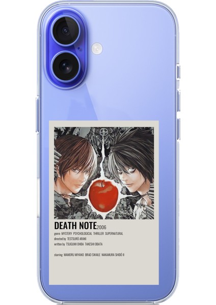iPhone 16 Uyumlu Death Note Poster Tasarımlı Baskılı Silikon Kılıf