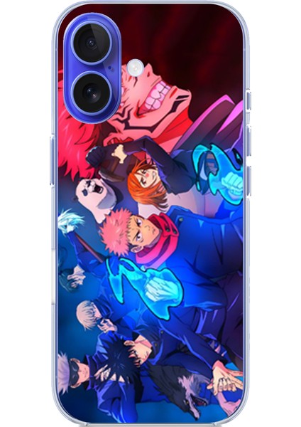iPhone 16 Uyumlu Jujutsu Kaisen Baskılı Silikon Kılıf
