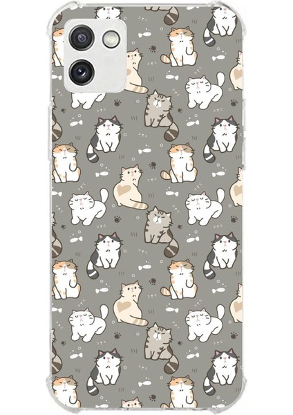 Samsung Galaxy A03 Uyumlu Minik Sevimli Kediler Baskılı Silikon Kılıf