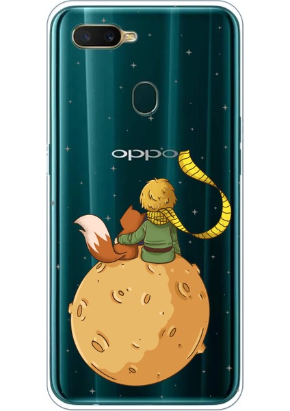 Oppo A5S-AX7-A12 Uyumlu Küçük Prens Gezegen Boa Tasarımlı Baskılı Silikon Kılıf