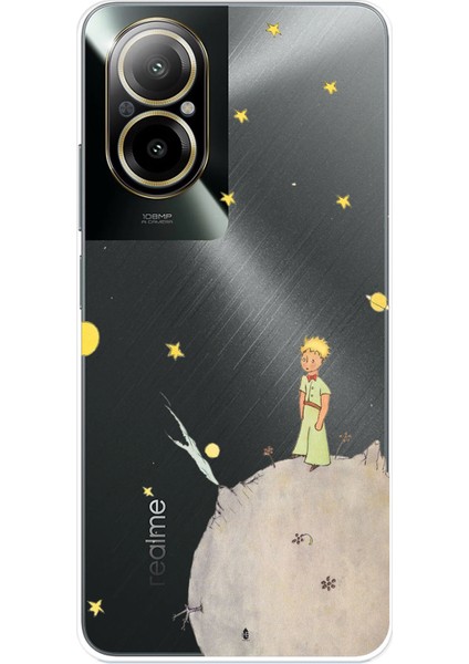 Realme 12 Lite - C67 Uyumlu Küçük Prens Tasarımlı Baskılı Silikon Kılıf
