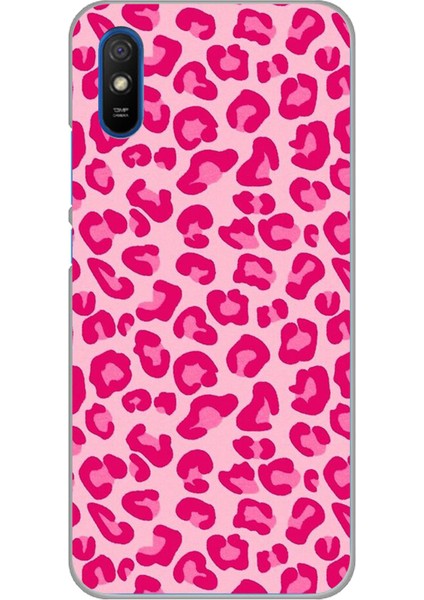 Redmi 9A Uyumlu Pembe Leopar Tasarımlı Baskılı Silikon Kılıf